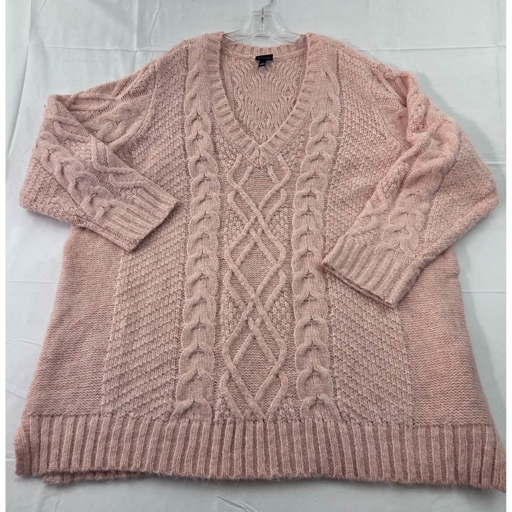 Torrid Cable Knit Sweater Womens 3X Pink Oversized Pullover Coquette Cottagecore